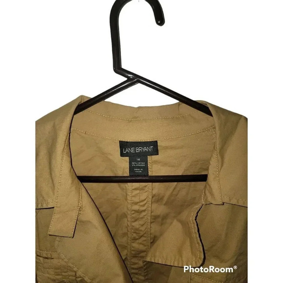 Lane Bryant Women’s Outerwear Khaki Safari Drawstring ￼Jacket Size 16 - Picture 2 of 6